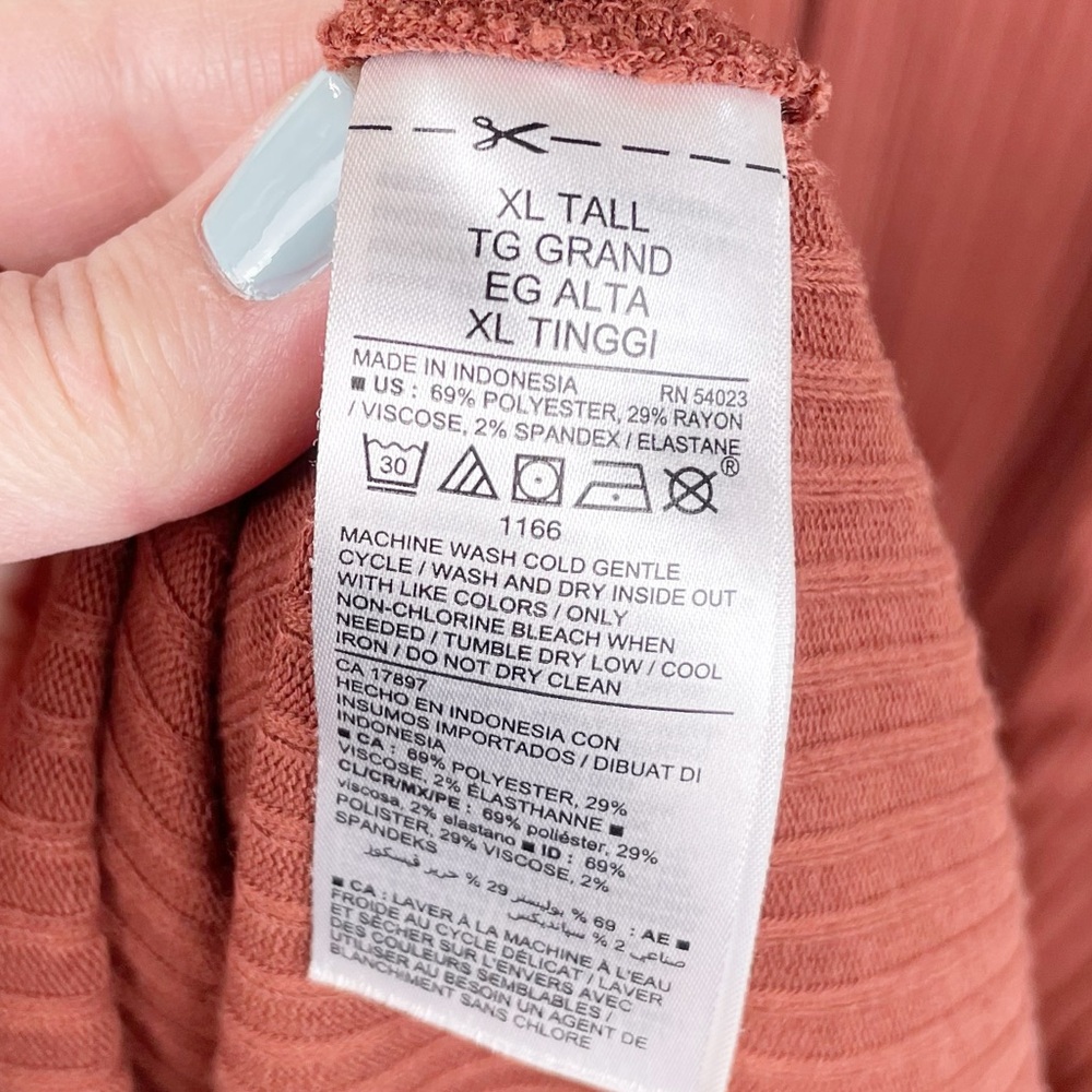 Old Navy Rust Button-Front Ribbed Dress - Picture 6 of 7